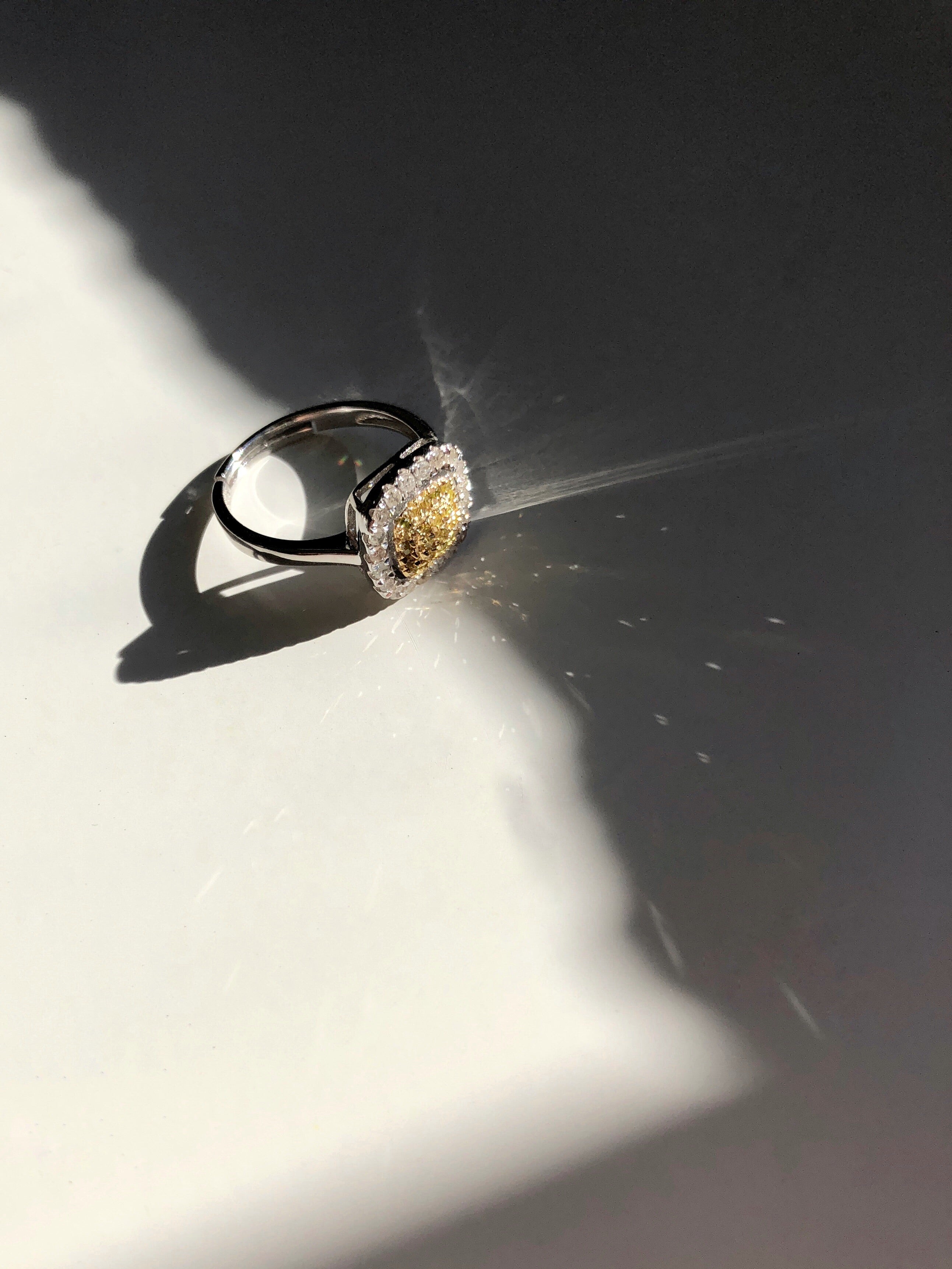 Honeycomb Diamond Adjustable Ring