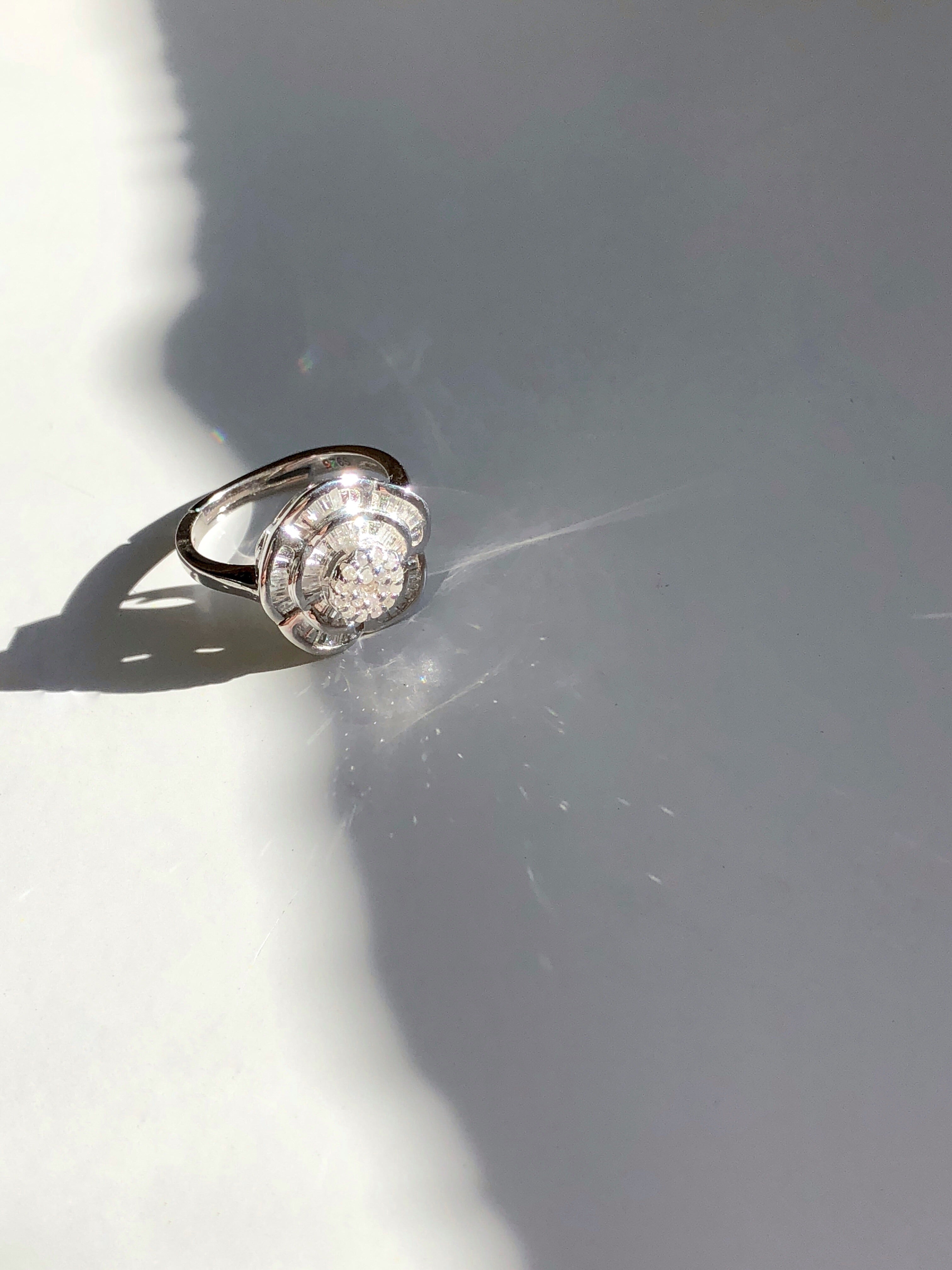 Sakura Cherry Blossom Diamond Adjustable Ring