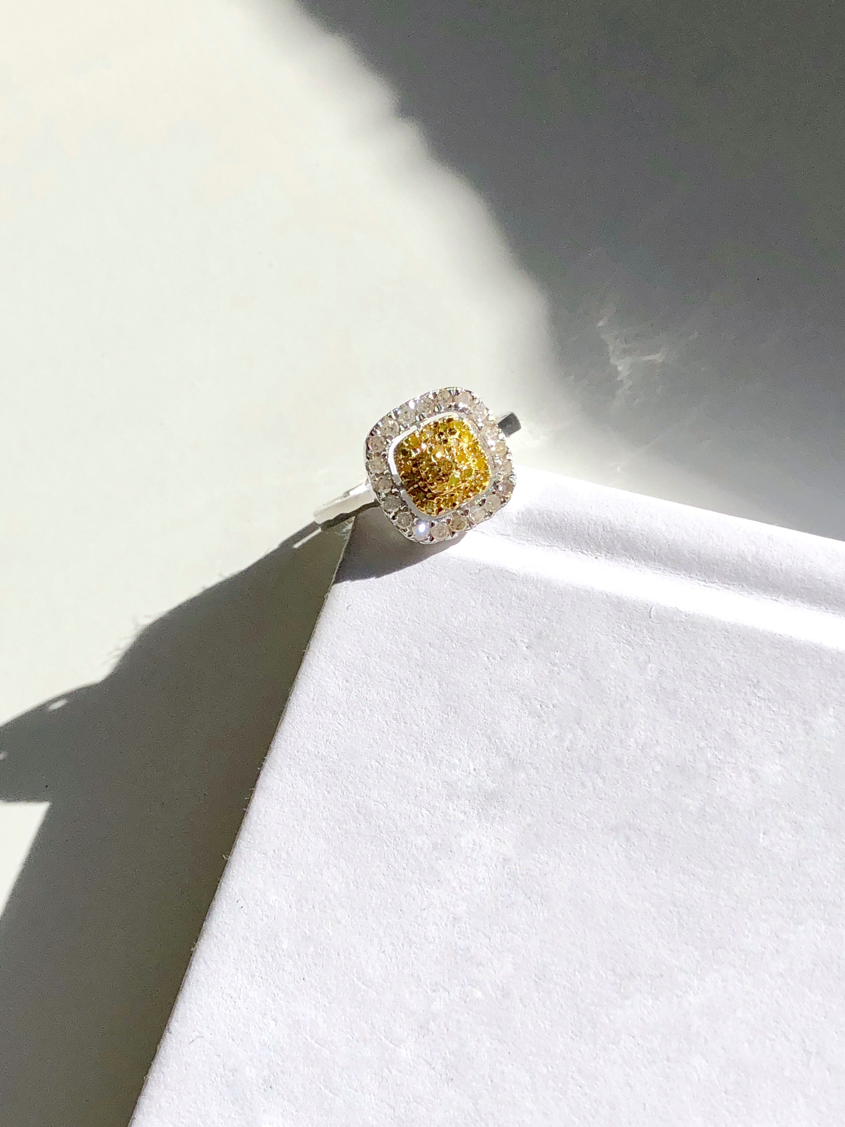 Honeycomb Diamond Adjustable Ring