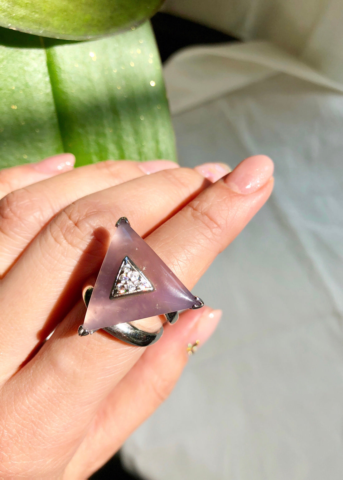 Bermuda Lavender Jade Statement Ring