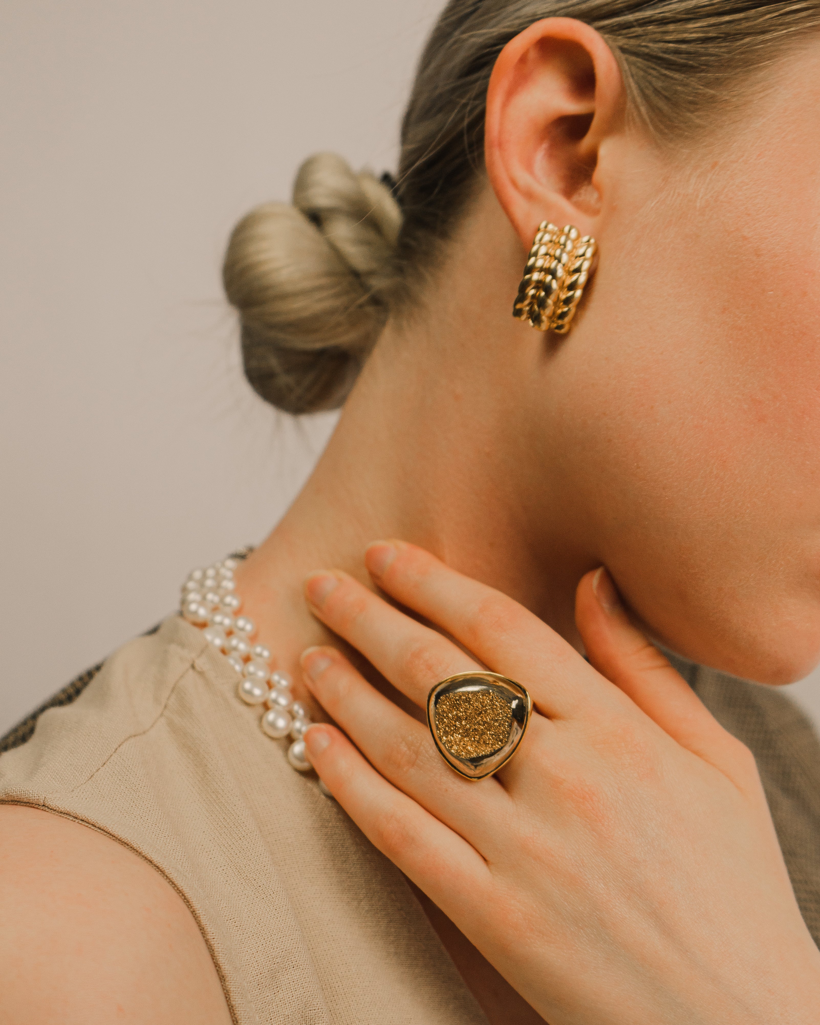 Vintage Nina Ricci Statement Gold Earrings