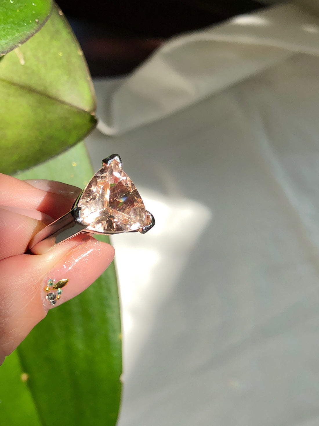 Peach Morganite Statement Ring