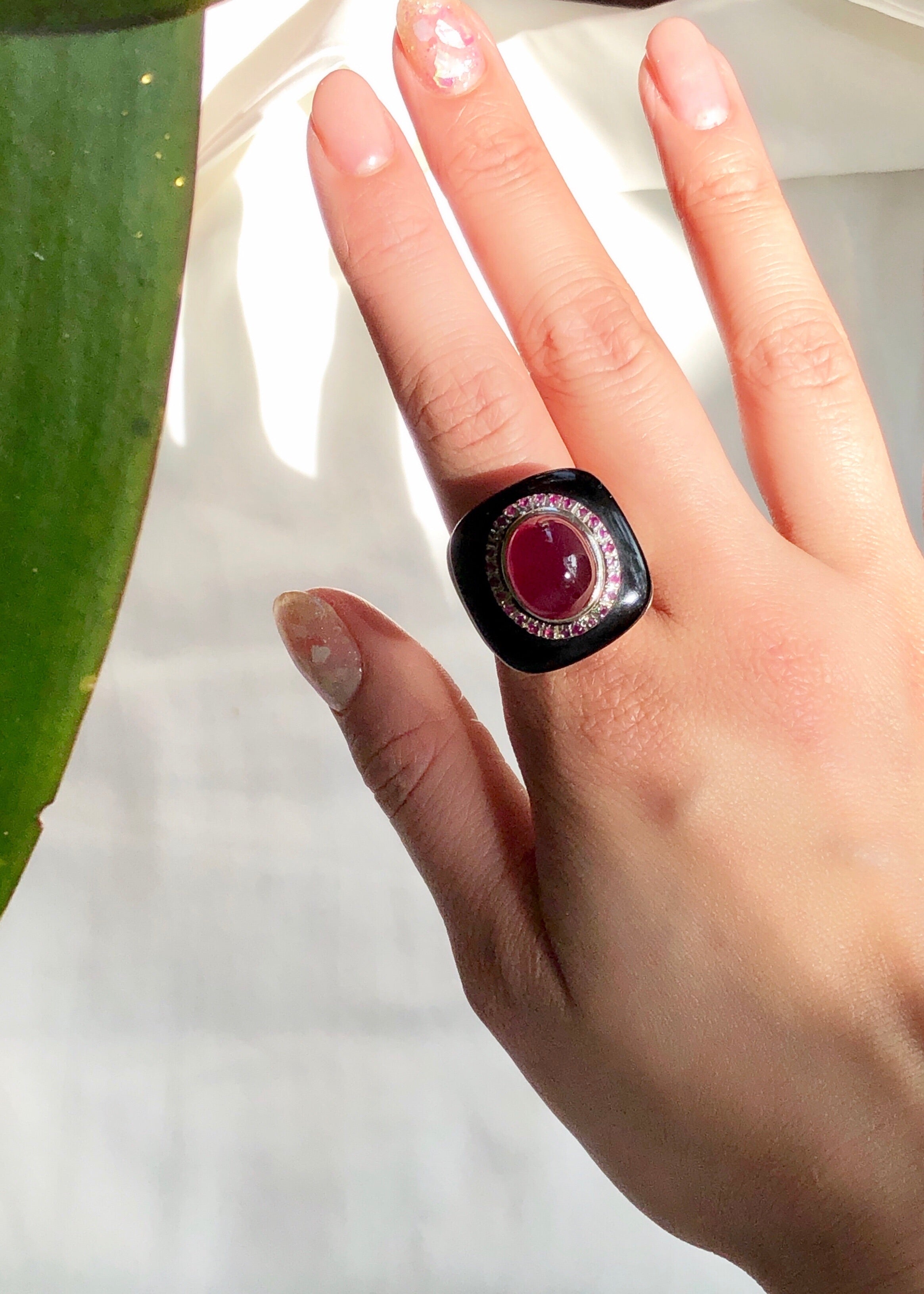 Old Burmese Ruby Cabochon Cocktail Ring