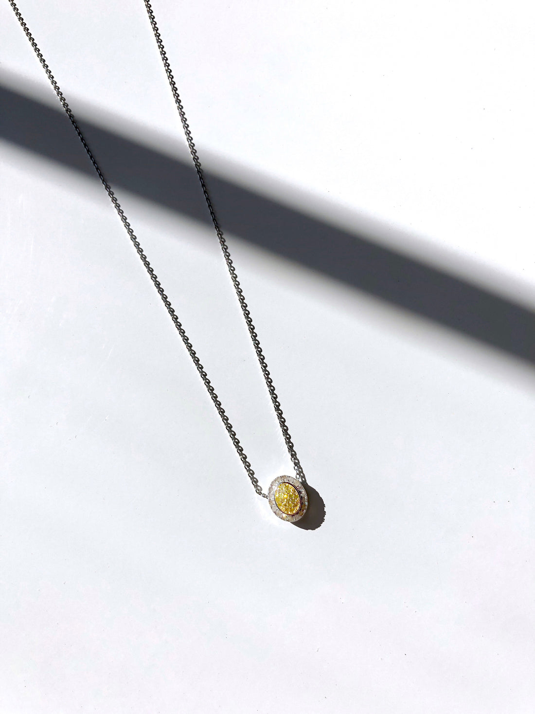 Sun Flower Natural Honey Diamond Pendant Necklace