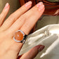 9.5 Carat Cat Eye's Peach Moonstone Statement Ring