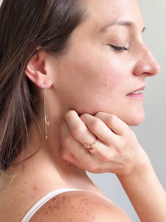 Shimmer Linear Natural Diamond Earrings