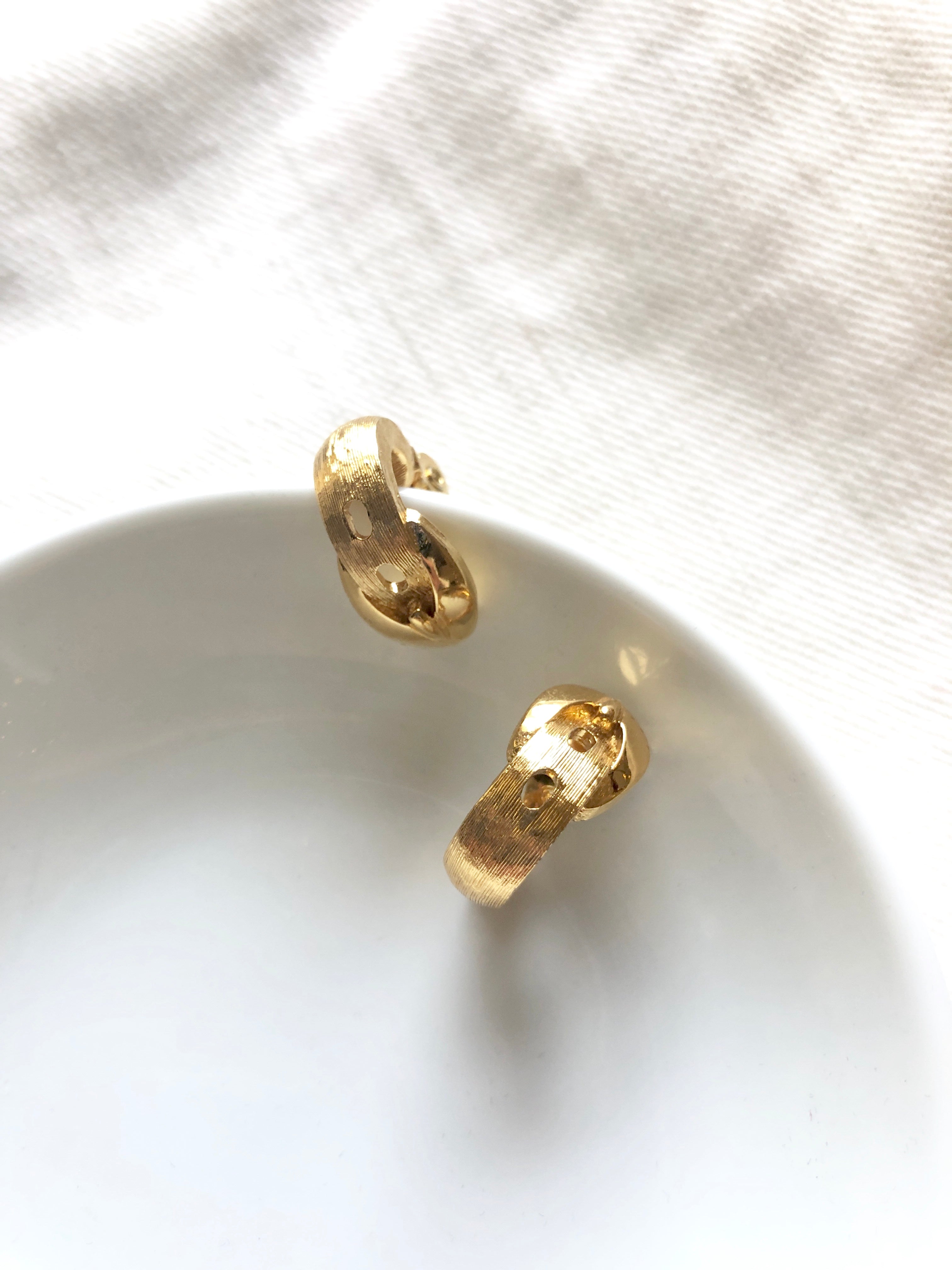 Monet Belt Gold Clip On Earrings