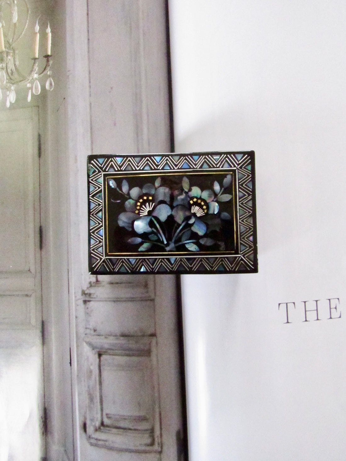 Rectangle Shape Mother of Pearl Lacquer Trinket box