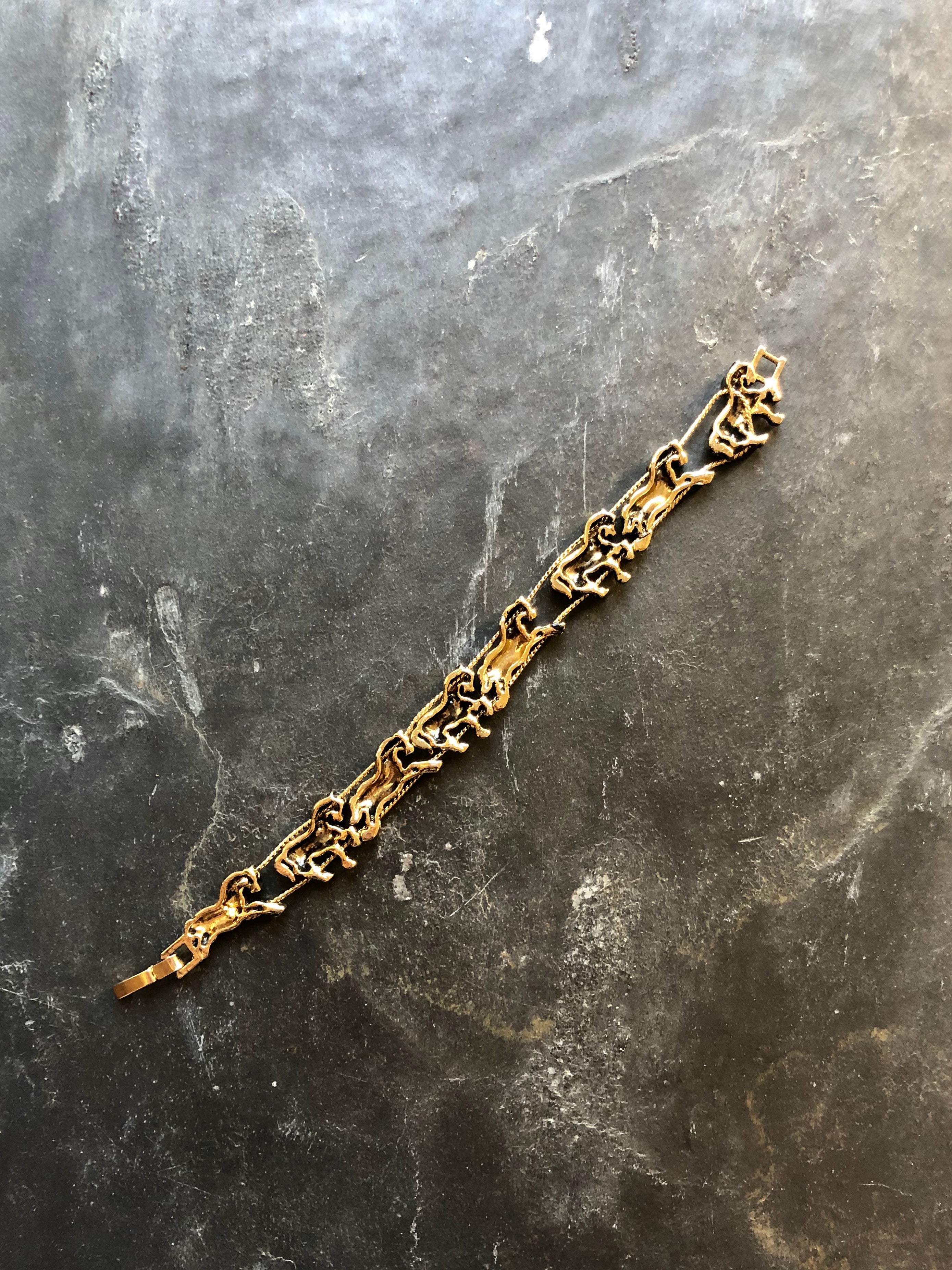 Running Horse Antique Gold Bracelet