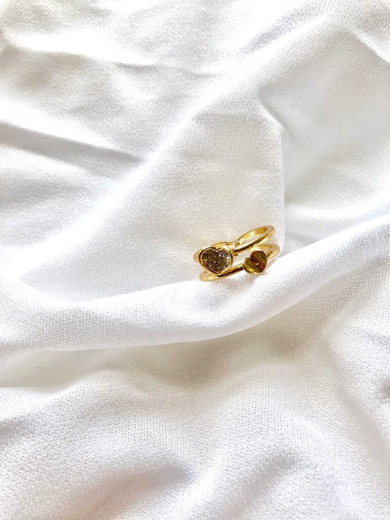 Vintage Hearts 14k Gold Plated Ring