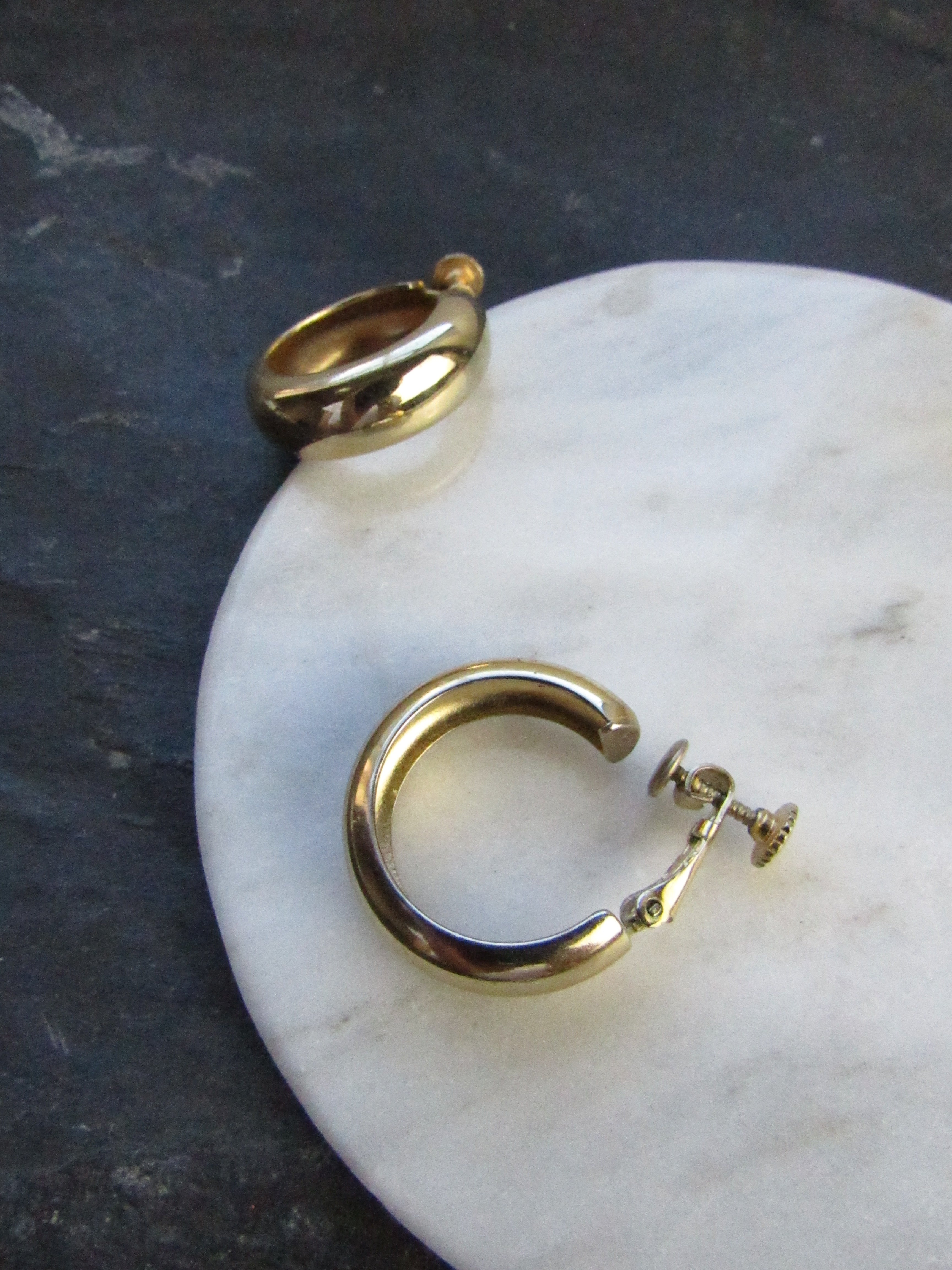 Minimalist Rounded Gold Hoop Earrings