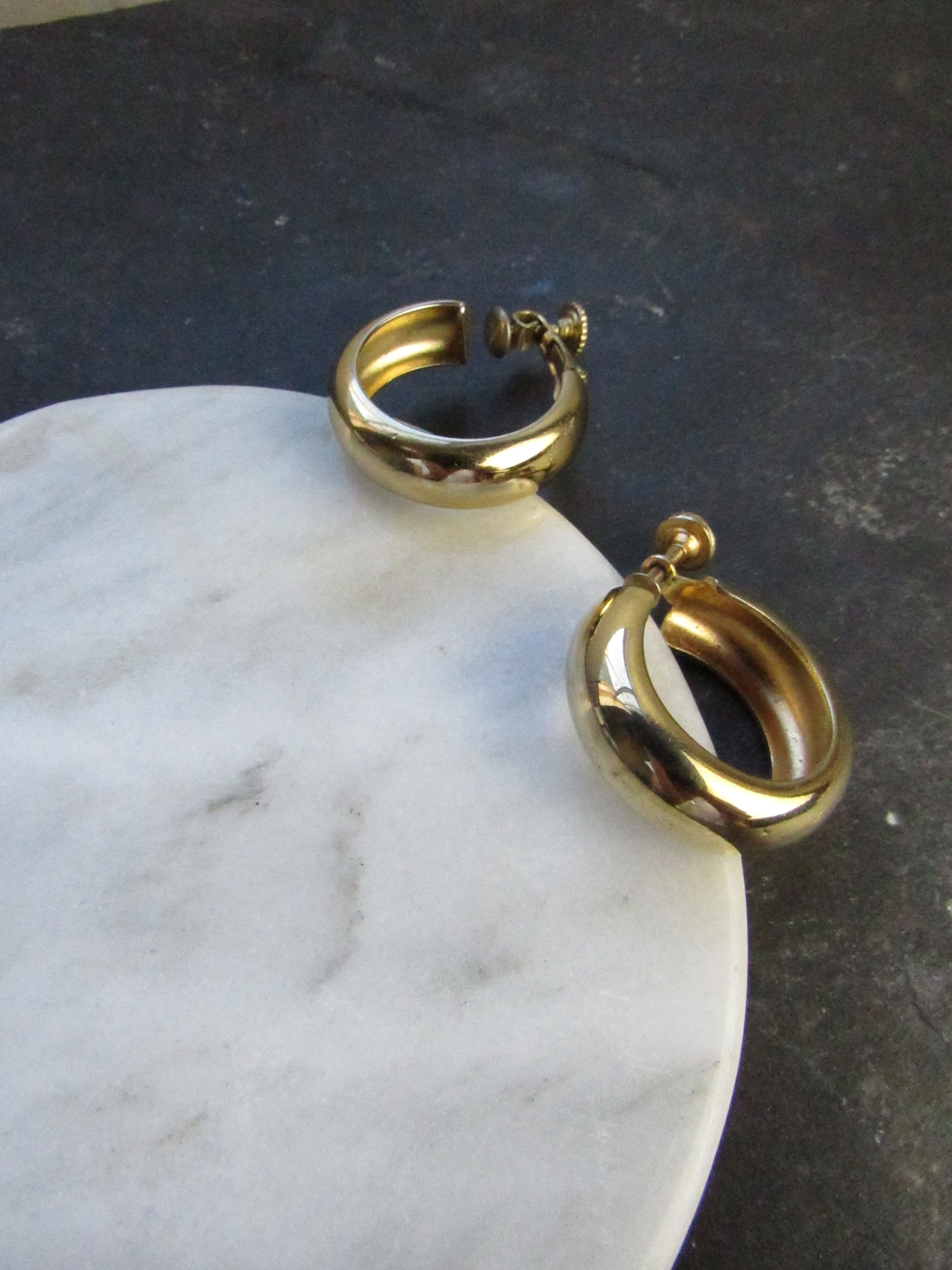 Minimalist Rounded Gold Hoop Earrings