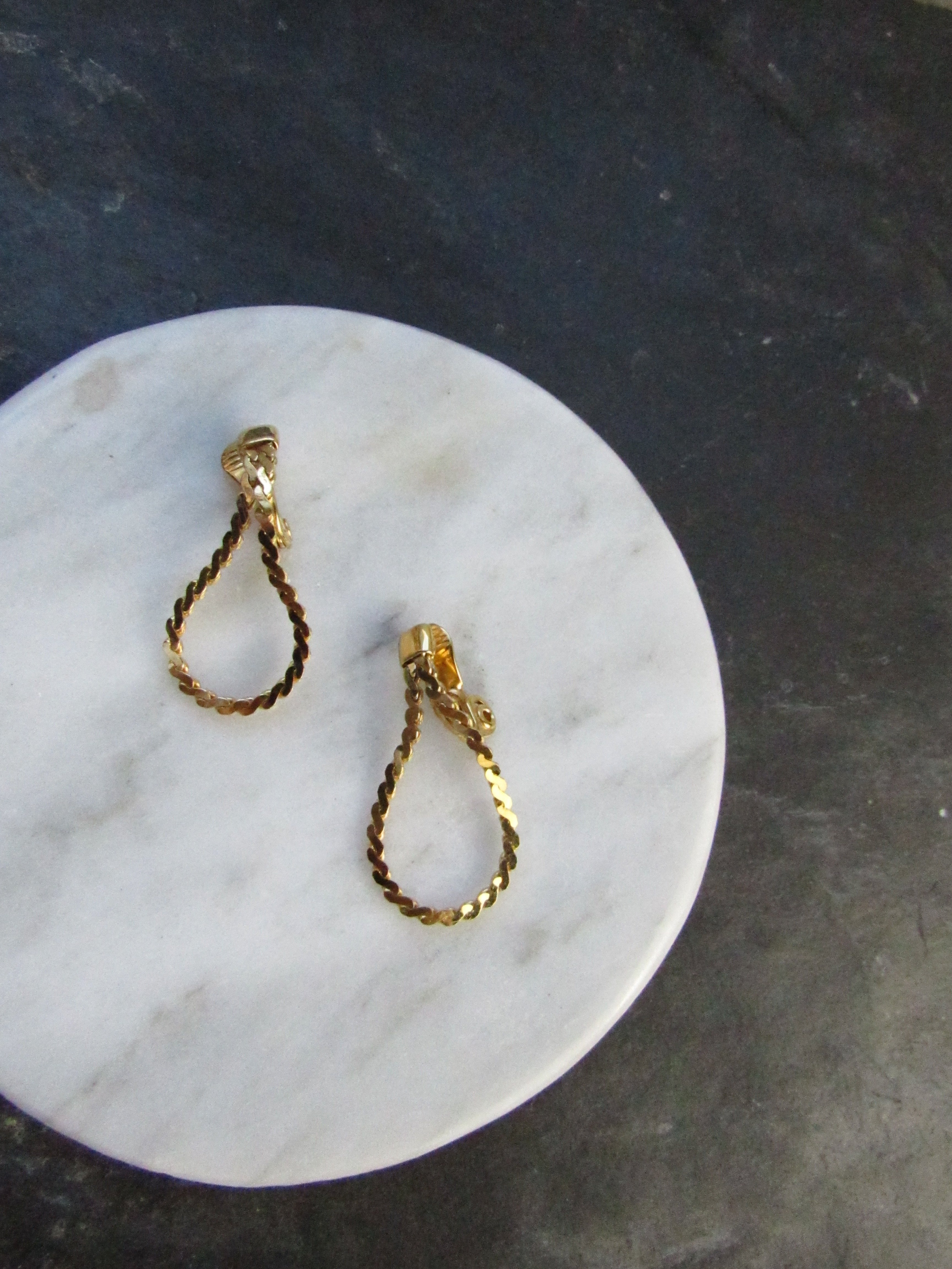 Monet Teardrop Snake Chain Statememt Earrings