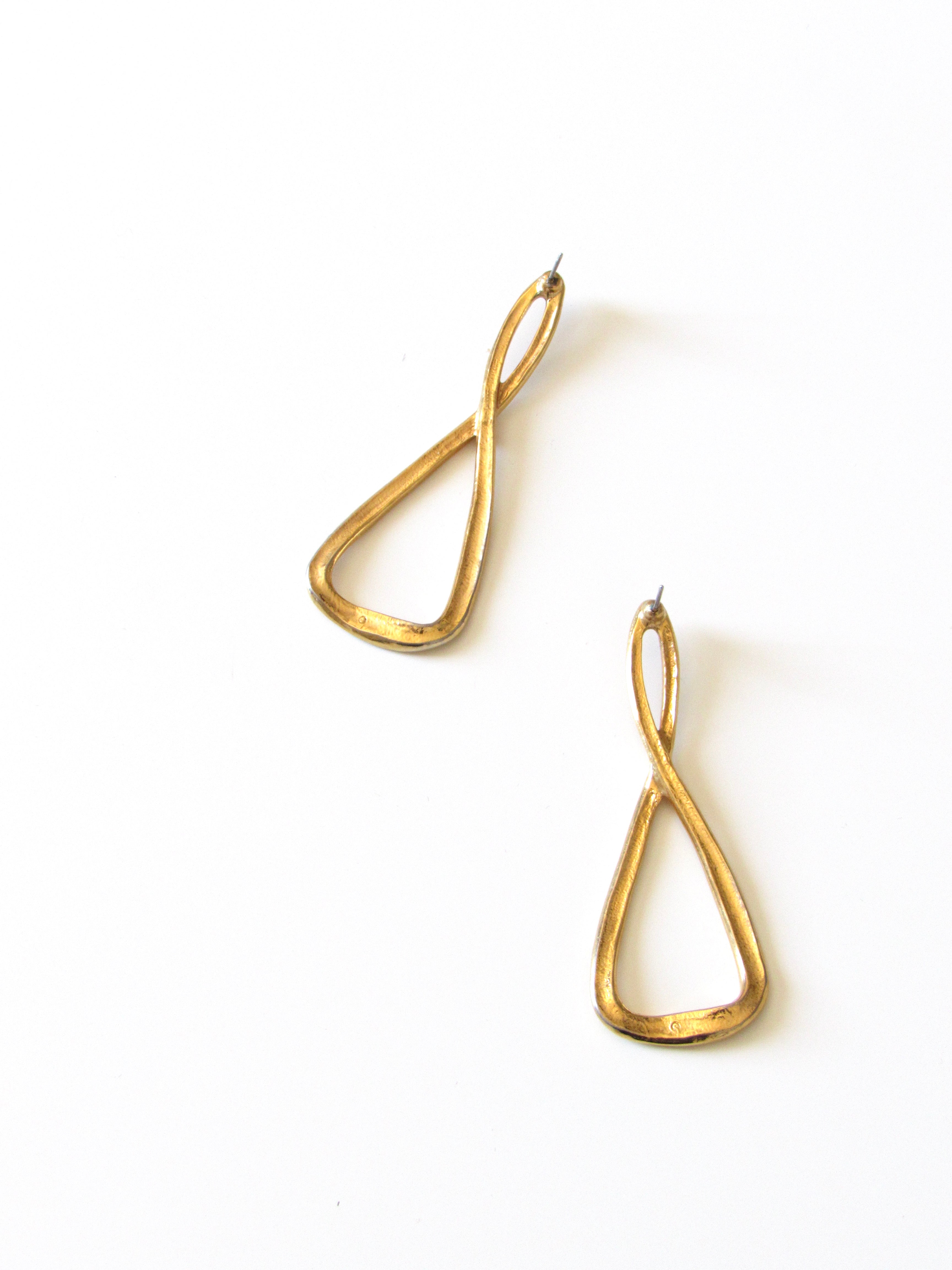 Minimalist Infinity Loop Gold Statement Earrings