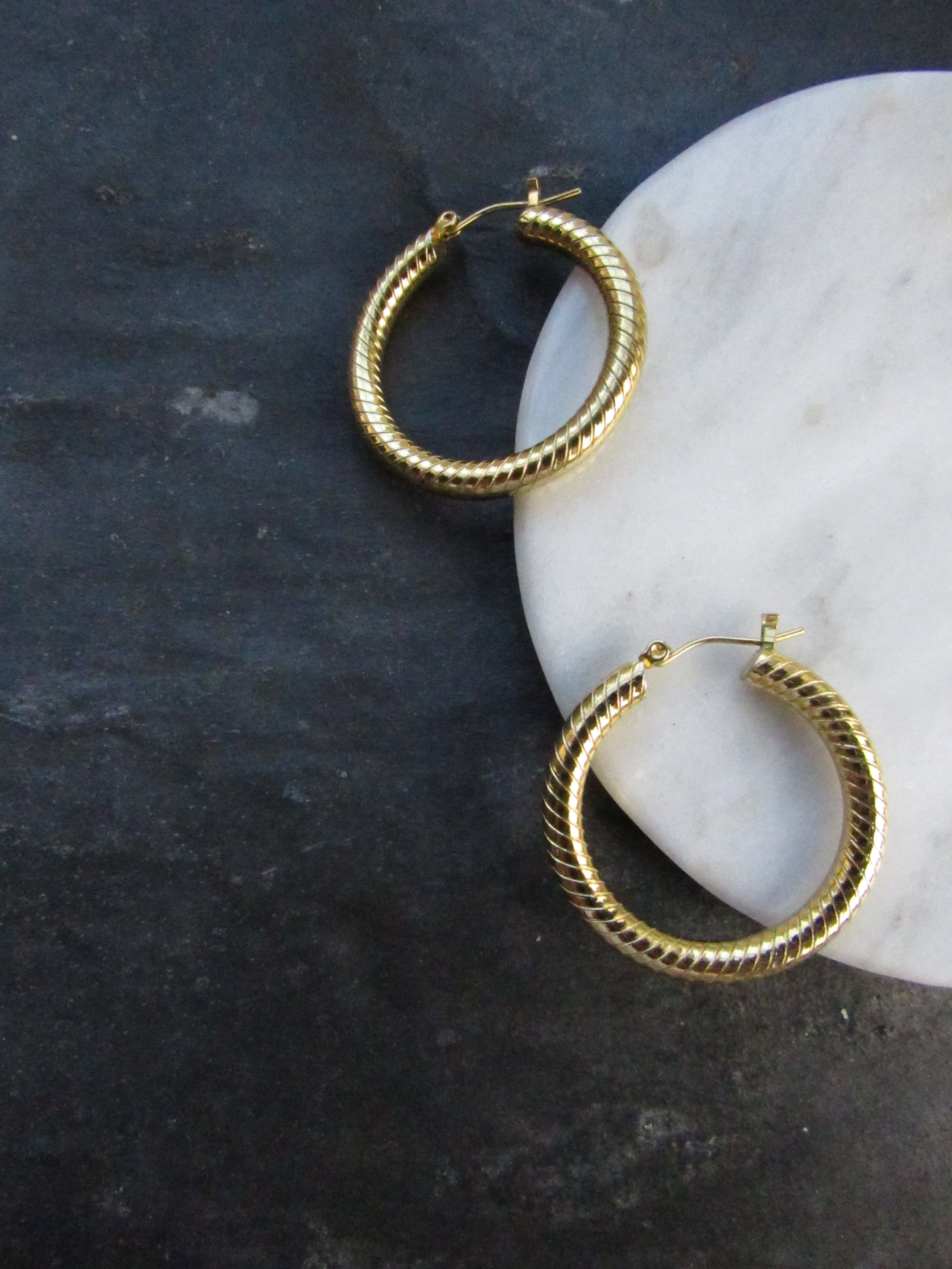 Dainty Tube Solid Gold Hoop Earrings